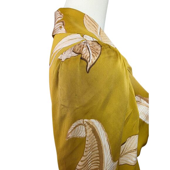 BANANA REPUBLIC Yellow Floral Wrap Blouse - Picture 5 of 6